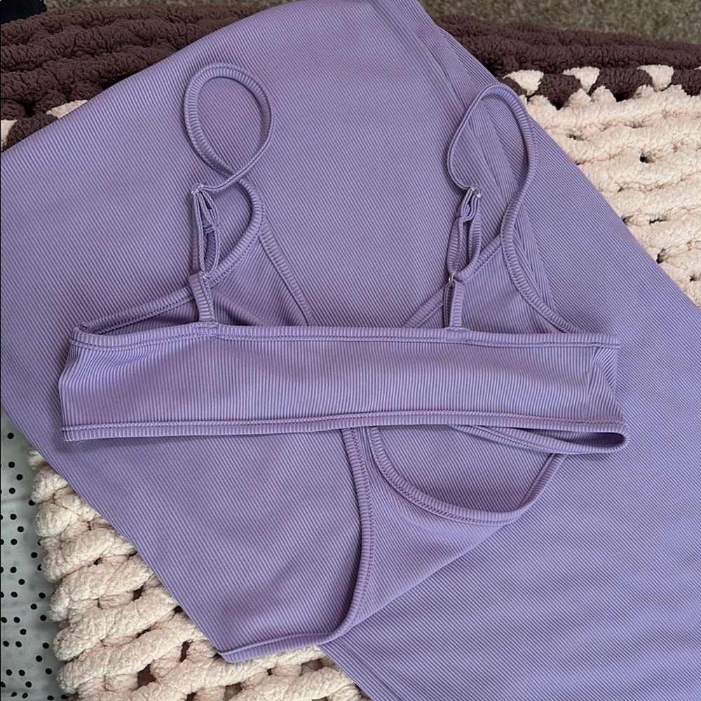 Purple Ribbed Two-Piece Set - Picture 3 of 3